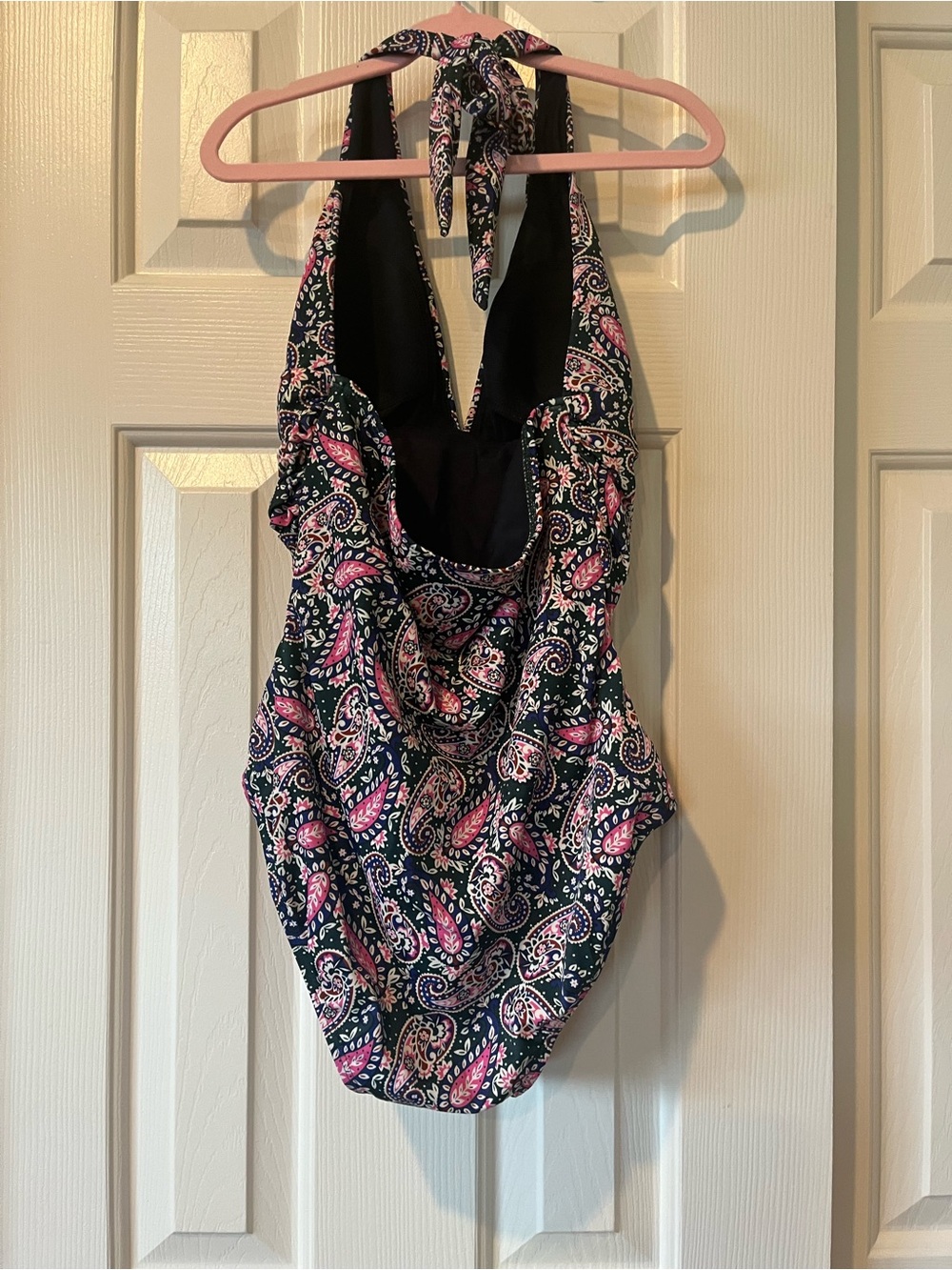 Boden Valencia One Piece Swimsuit. Green, blue, pink paisley. Size 6 - Picture 8 of 12